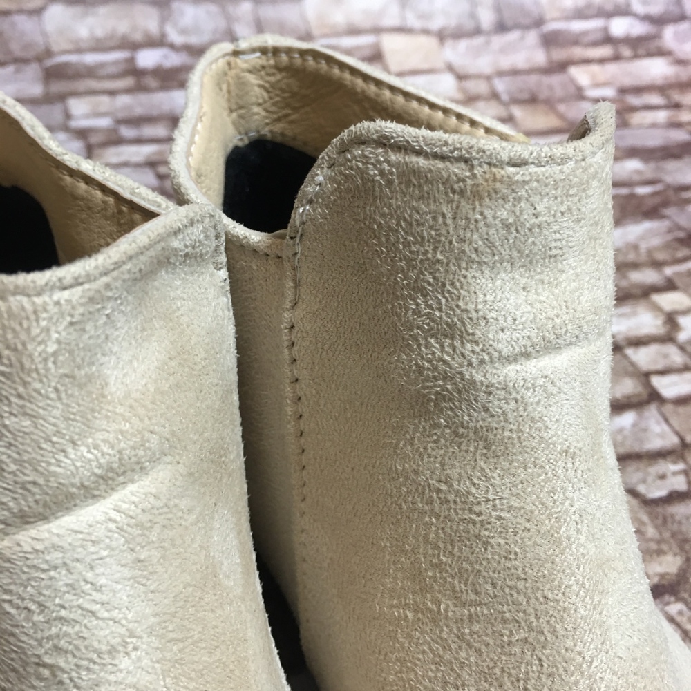 Off-White Ivory Suede Ankle Booties 8.5 - Picture 6 of 8